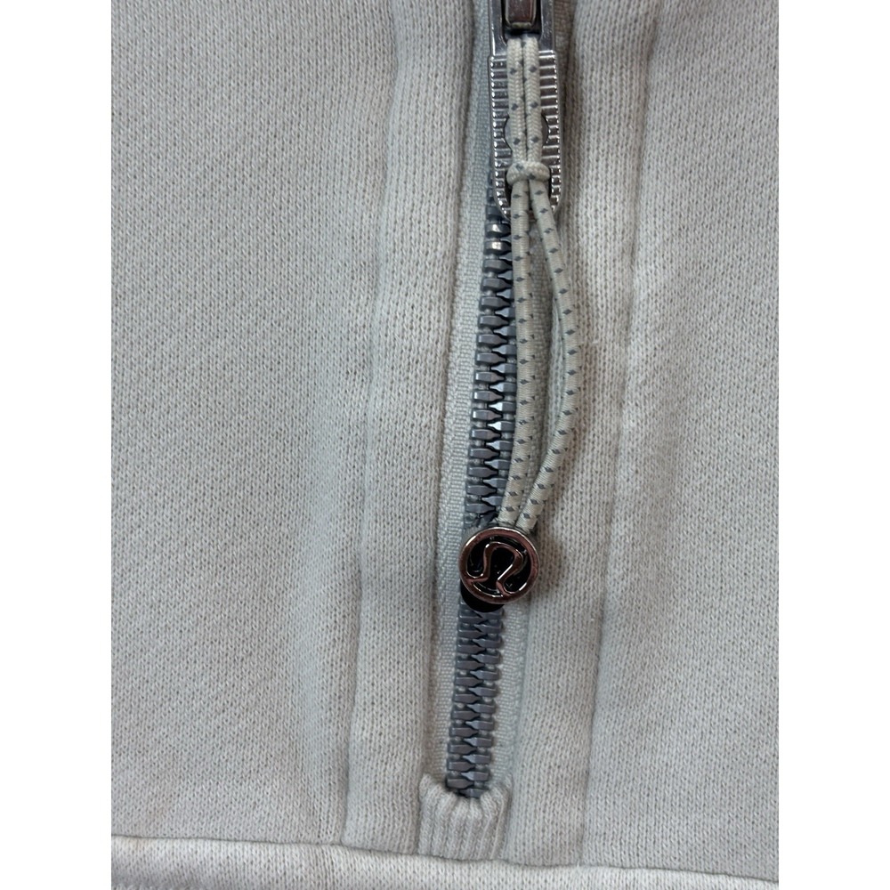Lululemon Women Cream Scuba Oversized Half Zip Cropped Pullover Sweatshirt M/L - Picture 4 of 16